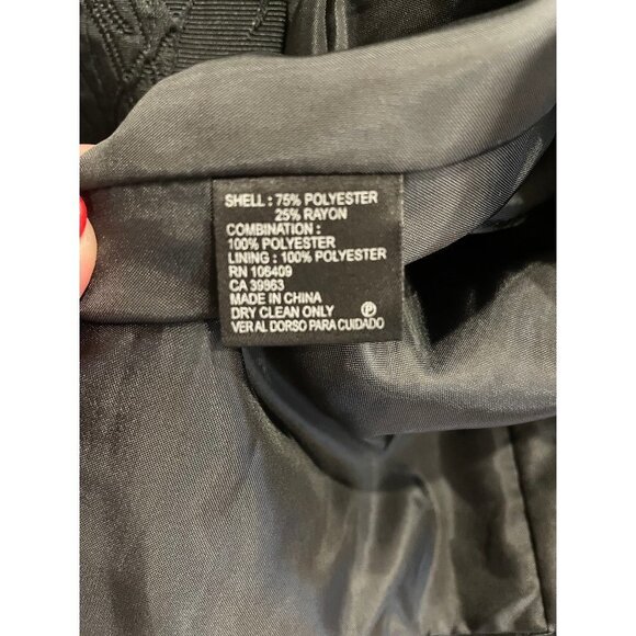 MIX by Tahari ASL Black Textured Shiny Single Button Blazer Sz 10 - Picture 7 of 12